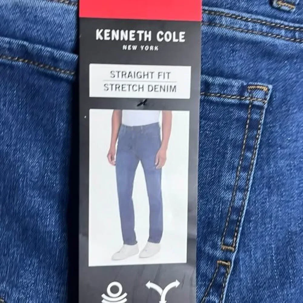 Kenneth Cole Straight Fit Stretch Denim Jeans 34x30
